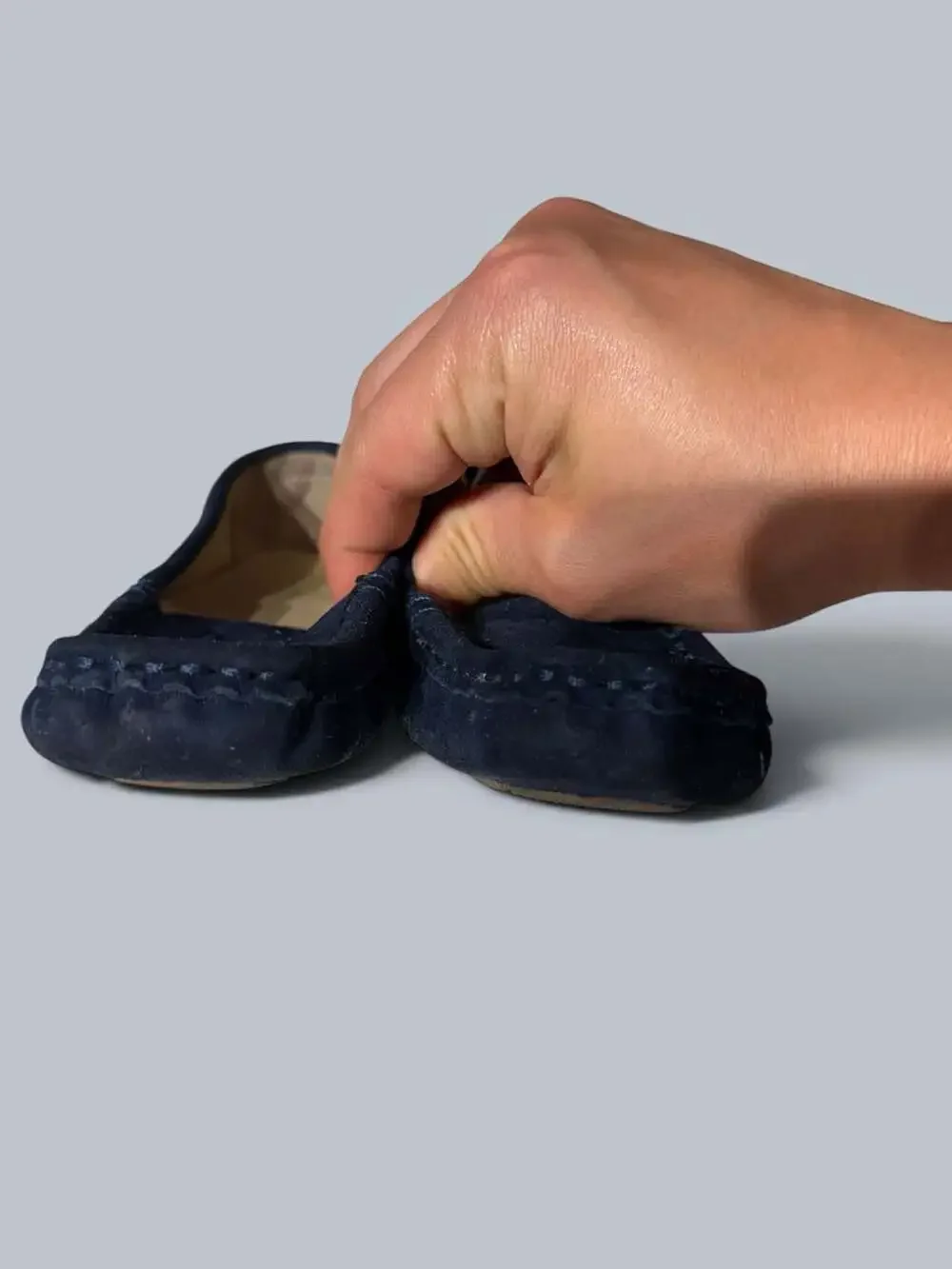 Janie And Jack Navy Suede Moccasins kids 5-7sz